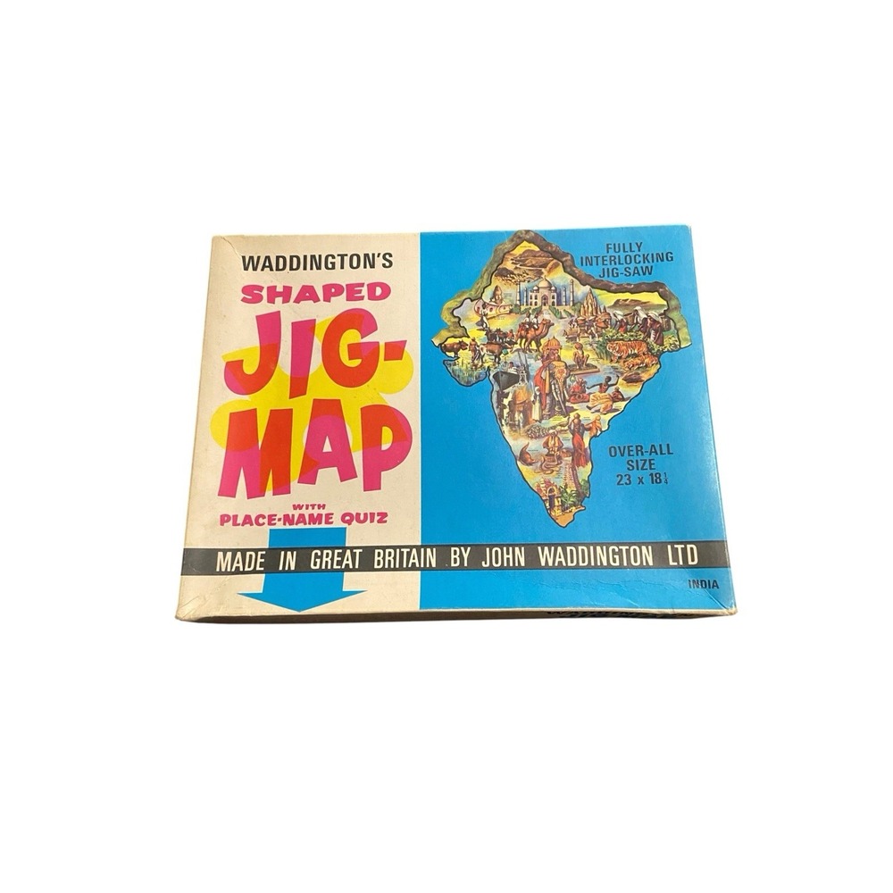 Vintage Waddington's India Shaped Jig-Map Stock No 564 Complete